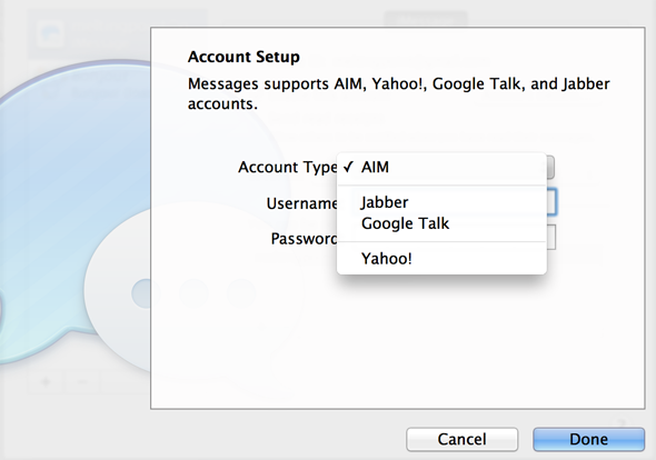 Bye Bye iChat: Premiers pas avec la nouvelle application de messages OS X [Mountain Lion] ajouter des comptes