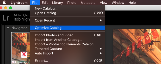 lightroom optimise le catalogue