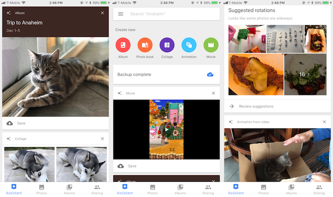 Assistant Google Photos réalisant des albums et des sauvegardes