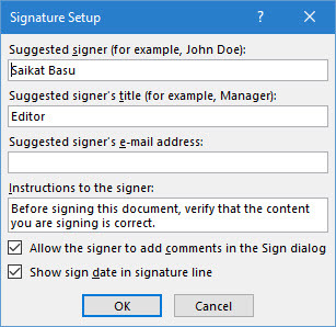 Configurer la signature 