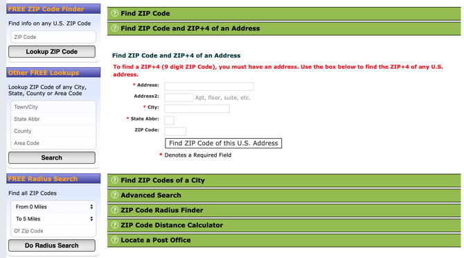 Outils Zip-Codes.com