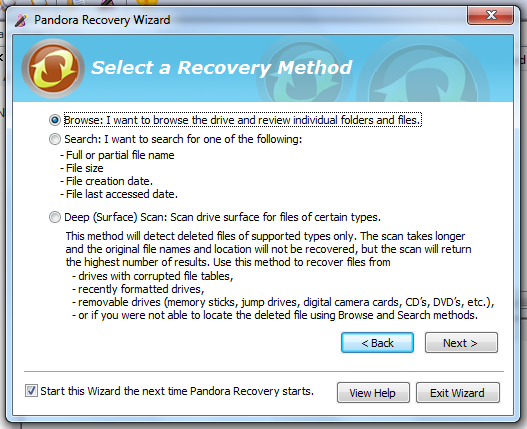 Récupérez gratuitement les données perdues avec Pandora Recovery [Windows] pandora wizard