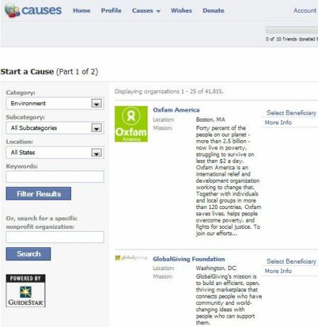 pouvez-vous avoir des causes sur vos pages facebook