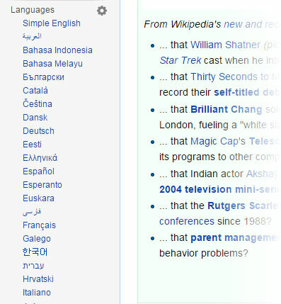 Wikipédia Langues