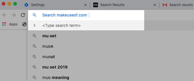 Rechercher MakeUseOf à partir de la barre d'adresse de Chrome avec un moteur de recherche personnalisé