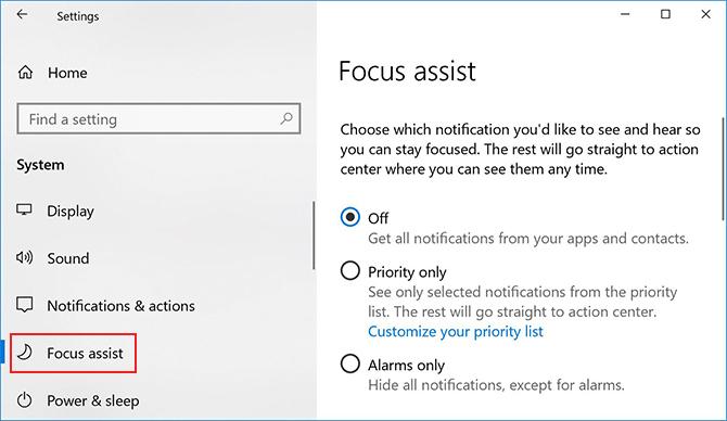 Comment utiliser Windows Focus Assist (anciennement des heures calmes) Focus Assist