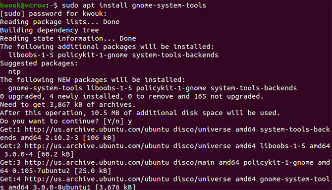 Installer gnome-system-tools sur Ubuntu