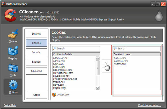 Sélectionnez des cookies spécifiques et conservez-les dans une liste blanche tout en en supprimant d'autres dans la liste blanche des cookies Chrome