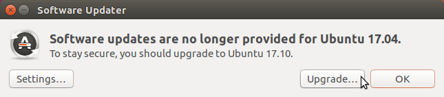 Les mises à jour ne sont plus fournies pour Ubuntu 17.04