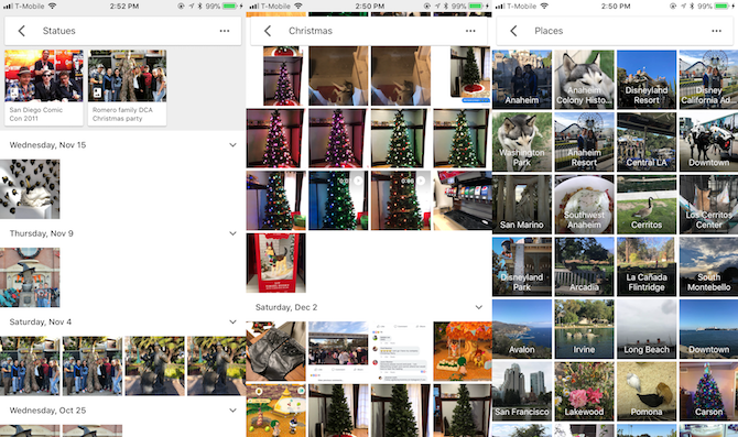 Recherche contextuelle sur Google Photos