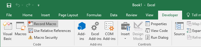 comment enregistrer une macro dans Excel 2016