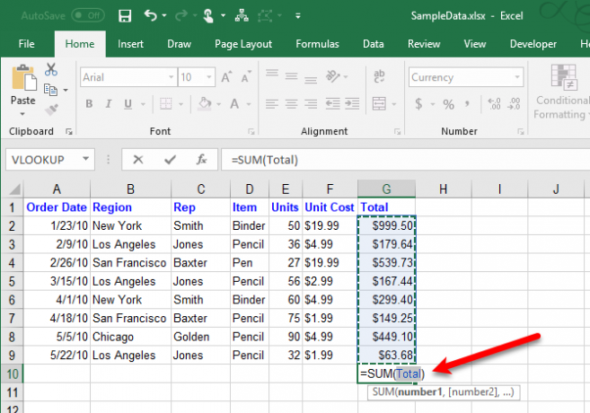 Utiliser un nom avec la saisie semi-automatique de formule