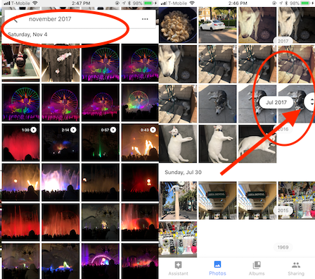 comment trouver rapidement des photos dans google photos