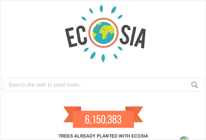 7 Alternatives à la recherche Google et leurs caractéristiques de marque Ecosia web principal