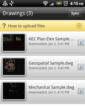 application Android pour autocad