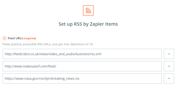 rss par entrée de flux zapier