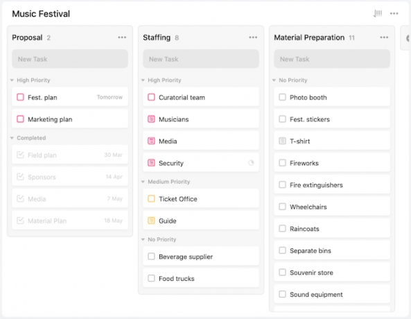 Activer le tableau Kanban sur TickTick