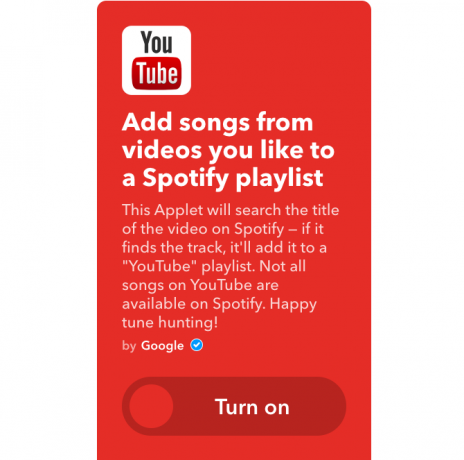 liste de lecture YouTube ifttt spotify