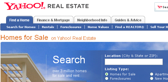 Les 5 moteurs de recherche de propriété en ligne les plus importants - Partie 3,4, 5 yahoorealestatemain