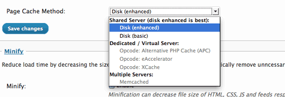 Comment configurer les différents paramètres du plug-in de cache total W3 pour votre méthode de cache de blog WordPress sélectionnez