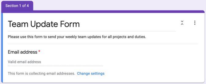 Question par e-mail sur Google Forms