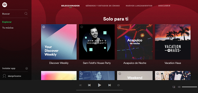 Tout va mal avec le nouveau lecteur Web Spotify écran d'accueil du lecteur web spotify 670x316