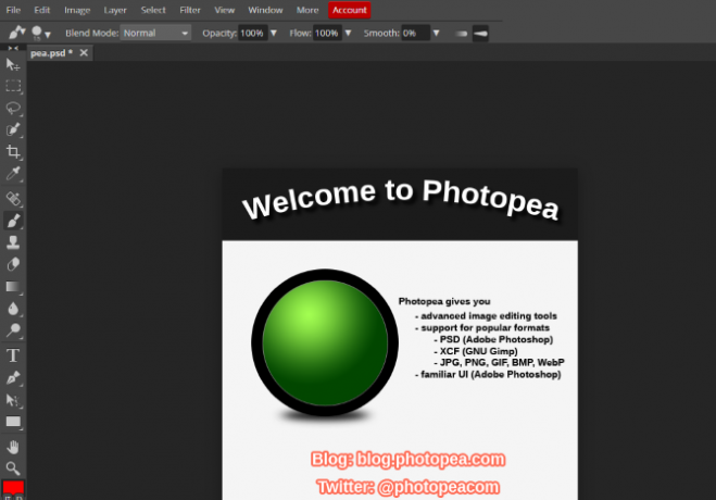 Utilisez Photopea comme alternative à Photoshop sous Linux