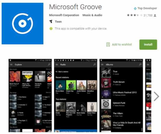 application groove android