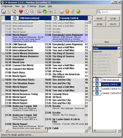 listes de télévision avec chaînes