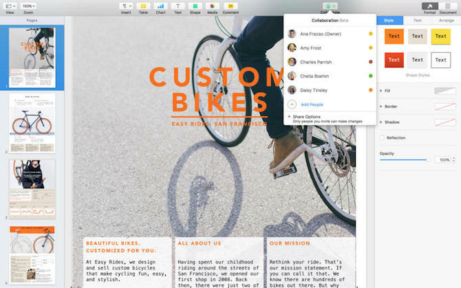 Création d'une brochure dans iWork Suite