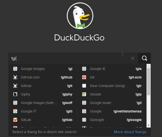 Liste des franges DuckDuckGo!