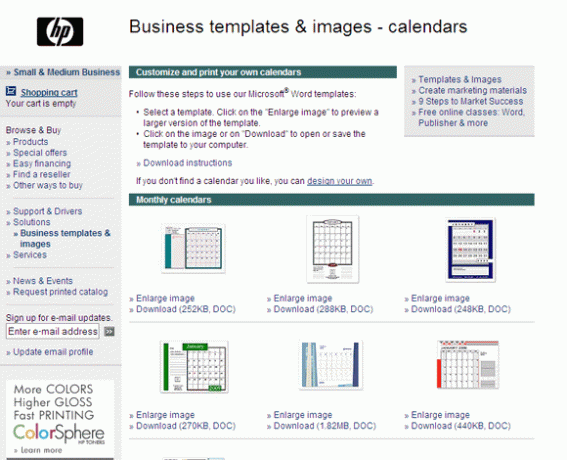 Calendriers HP