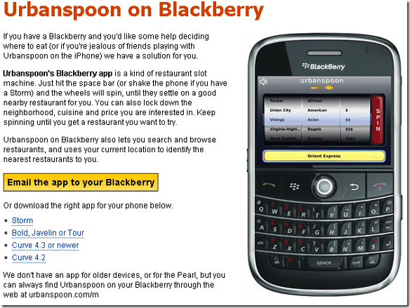 applications blackberry storm