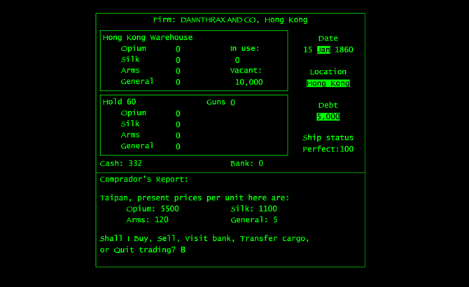 Capture d'écran du jeu Taipan