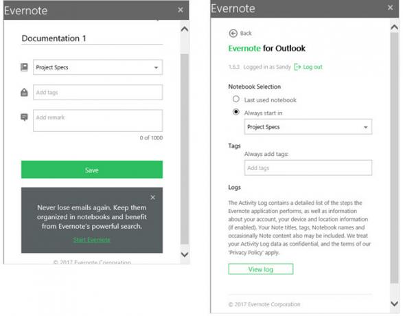 Complément Evernote Outlook