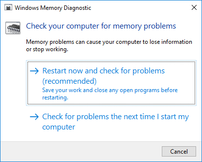 Mémoire de diagnostic Windows vérifiez les problèmes de mémoire sur votre ordinateur