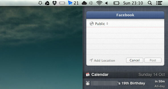 publier sur le centre de notification facebook