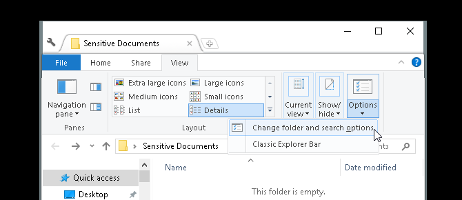 Comment protéger par mot de passe un dossier dans les dossiers de modification de Windows et les options de recherche