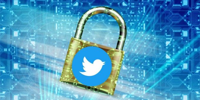 Un cadenas avec le logo Twitter superposé dessus