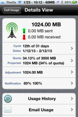 Utilisez Data Master pour garder une trace de l'utilisation des données de votre iPhone [iOS, gratuit pour une durée limitée] 2013 01 23 10