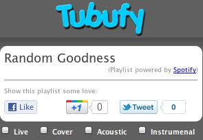 Tubufy - Transformez vos listes de lecture Spotify, MOG et Last.fm en chaînes de clips musicaux