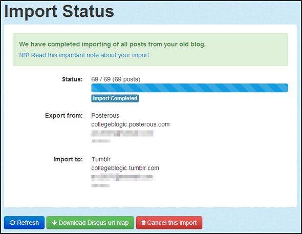 Votre guide de dernière minute pour exporter votre blog postérieur avant qu'il ne s'arrête pour toujours Statut d'importation 2 terminé
