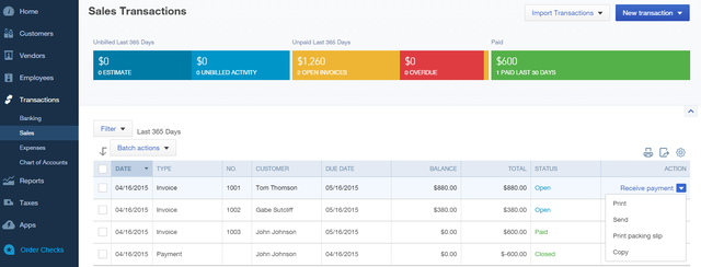 4 QuickBooks en ligne - ventes