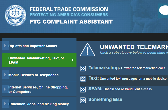 FTC Report Spam