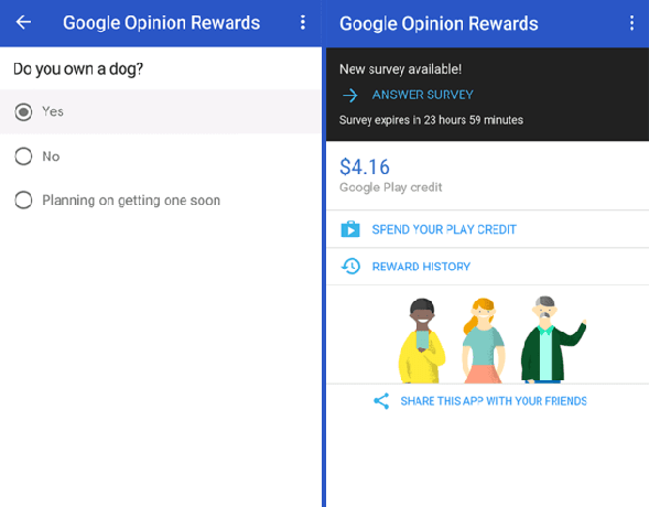 Récompenses d'opinion Google