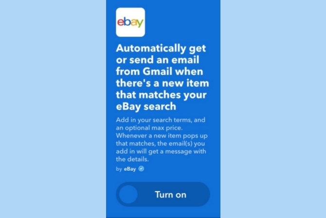 ifttt gmail ebay recherche correspond