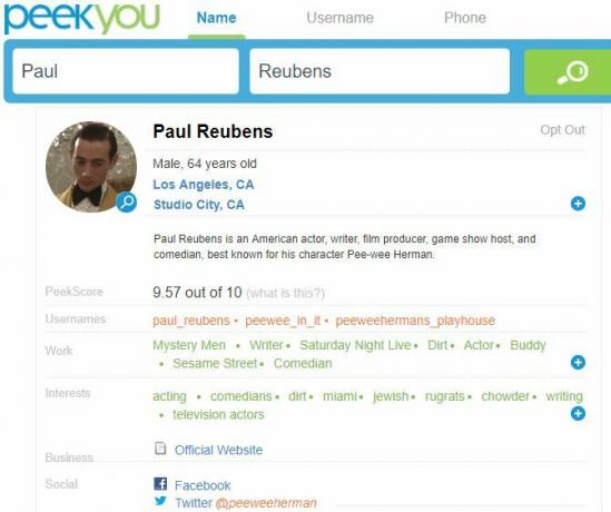 PeekYou est le moteur de recherche de personnes pour trouver les informations personnelles de quelqu'un PeekYou People Search