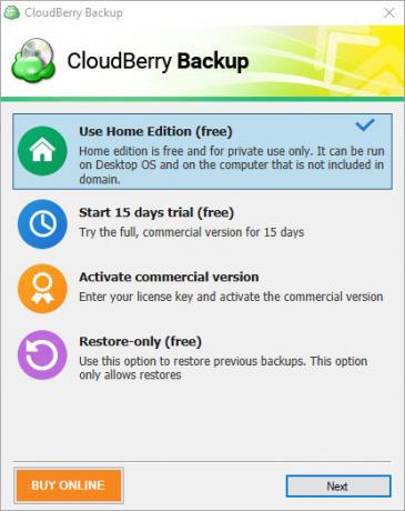 CloudBerry Backup protège les fichiers sous Windows, Mac et Linux 02 Choix d'installation de CloudBerry Backup