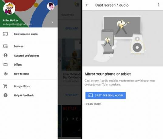 miroir android tv chromecast