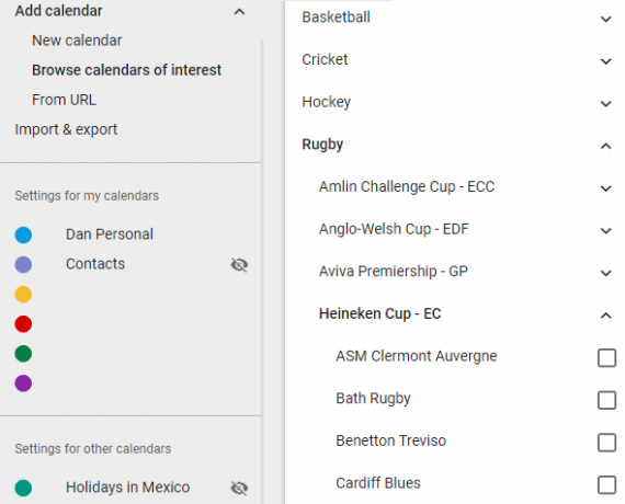 Comment télécharger des appareils de sport pour Google Calendar Google Calendar Sports Teams